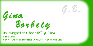 gina borbely business card